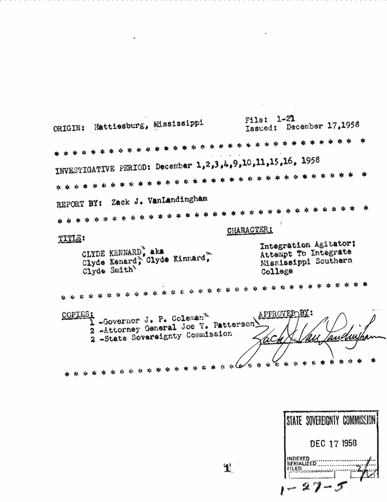 SCR ID # 1-27-0-6-1-1-1