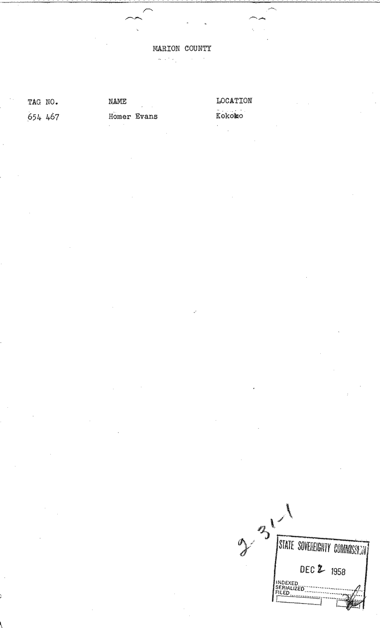 SCR ID # 2-31-0-1-1-1-1