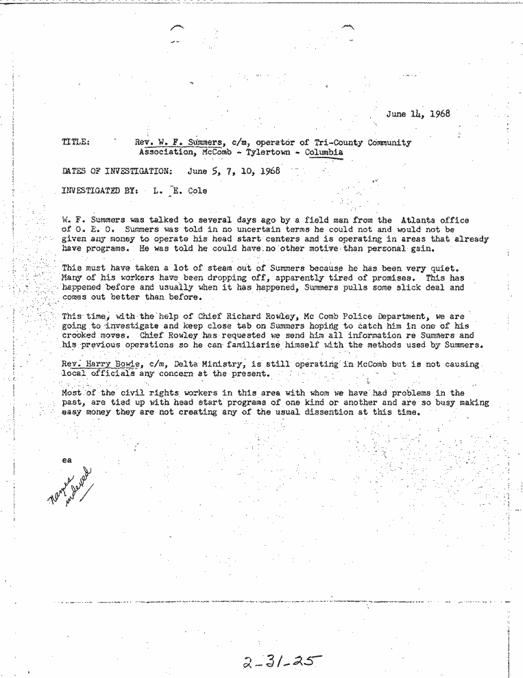 SCR ID # 2-31-0-24-1-1-1