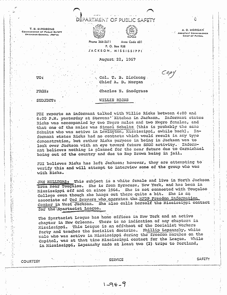 SCR ID # 1-94-0-9-1-1-1