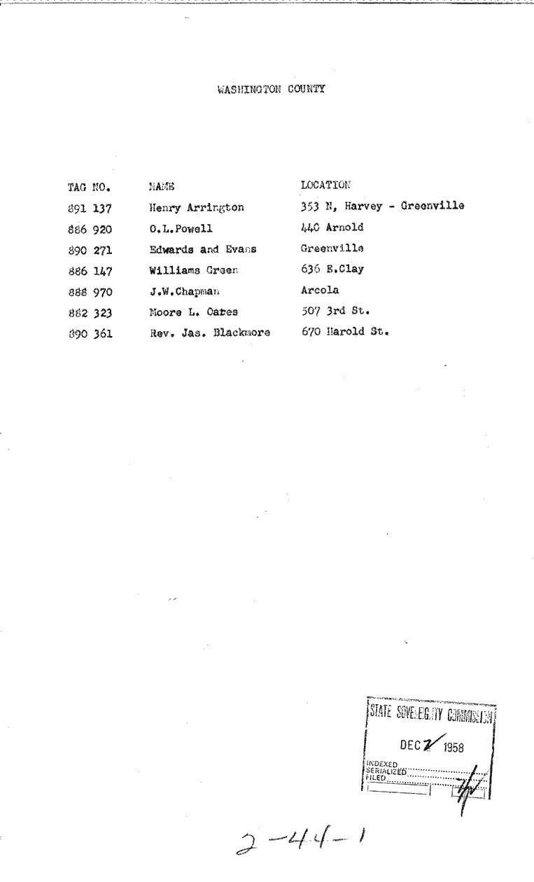 SCR ID # 2-44-1-1-1-1-1