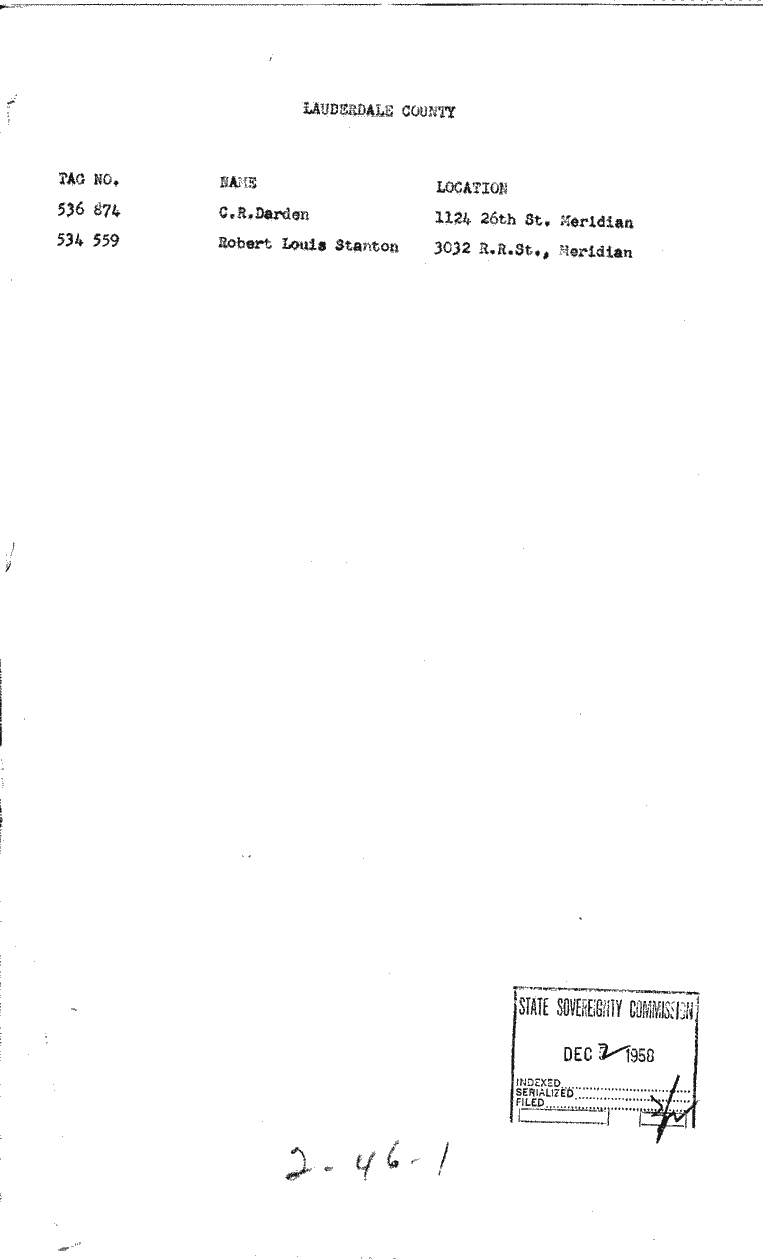 SCR ID # 2-46-0-2-1-1-1