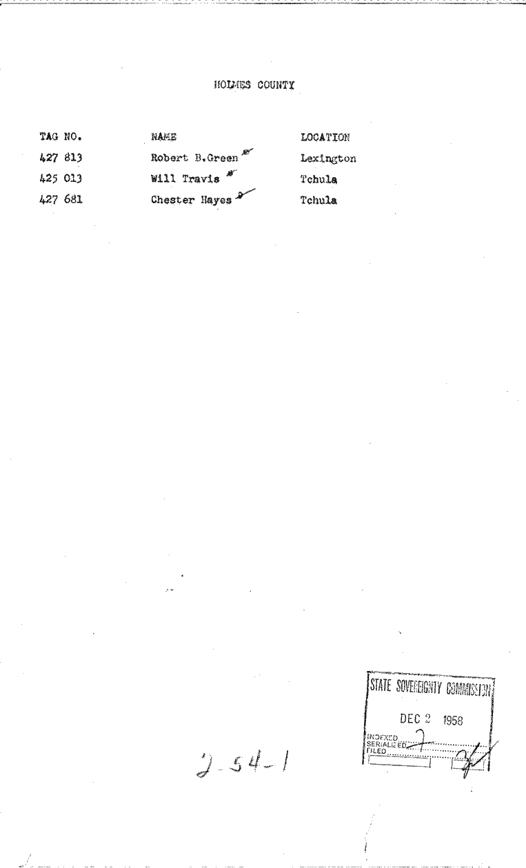 SCR ID # 2-54-1-1-1-1-1
