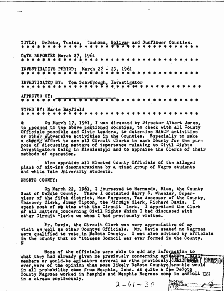 SCR ID # 2-61-1-30-1-1-1