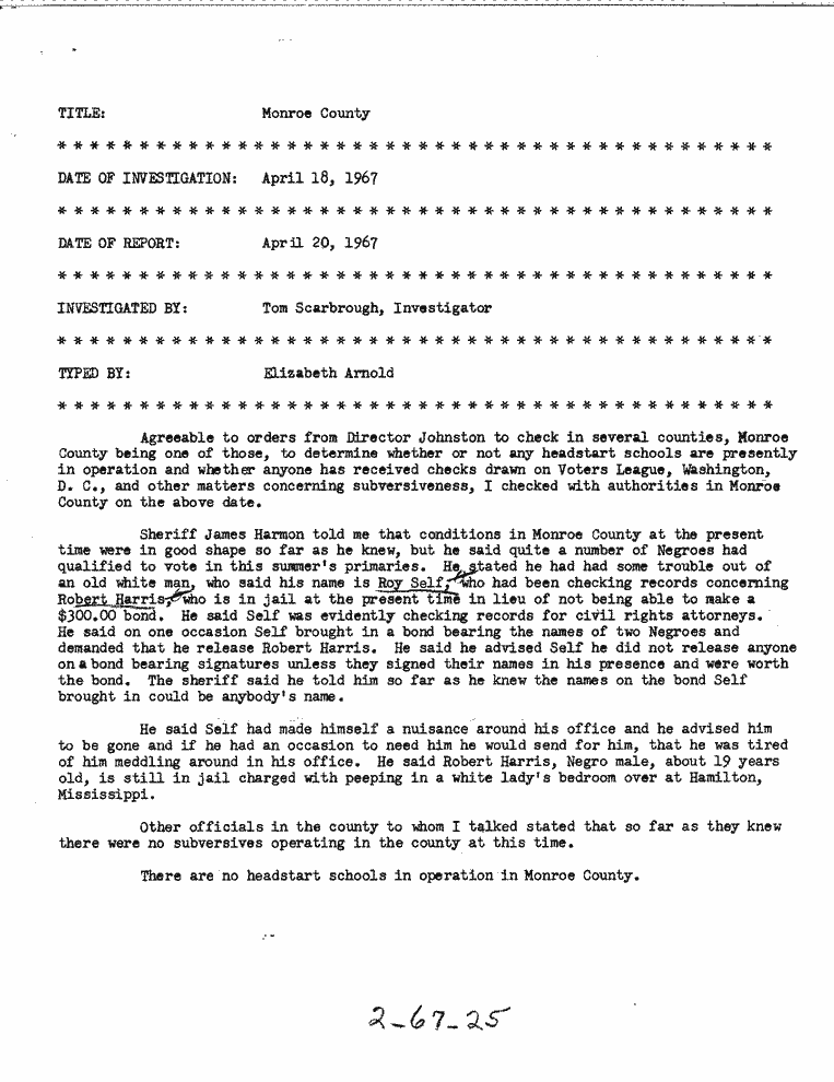 SCR ID # 2-67-0-36-1-1-1