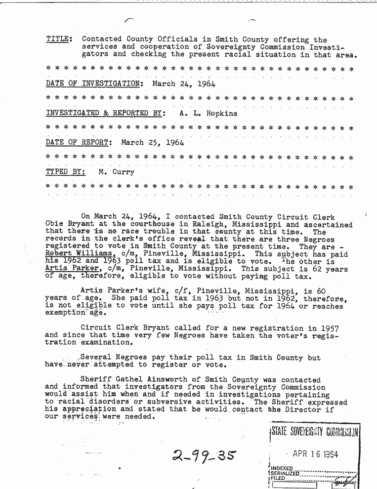 SCR ID # 2-99-0-34-1-1-1
