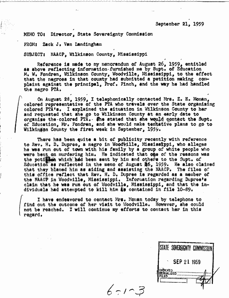 SCR ID # 6-1-0-3-1-1-1