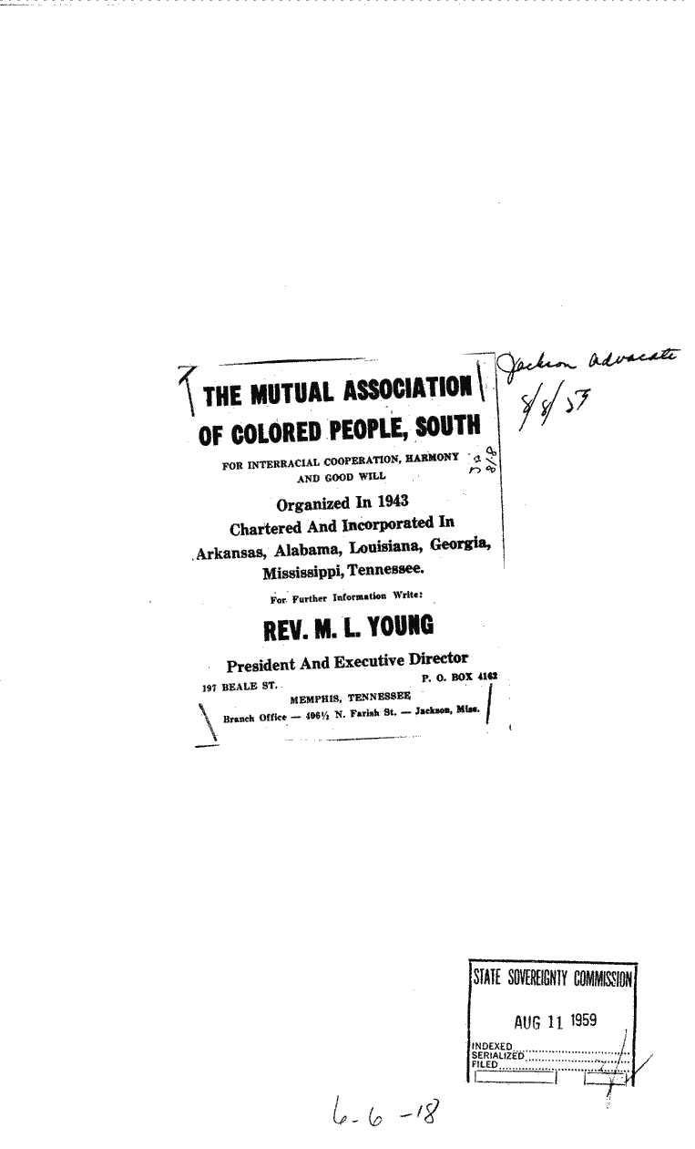 SCR ID # 6-6-0-18-1-1-1