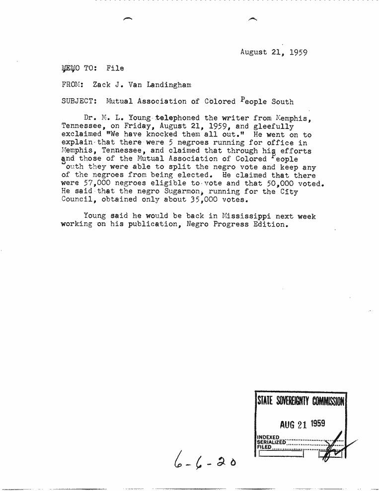 SCR ID # 6-6-0-20-1-1-1