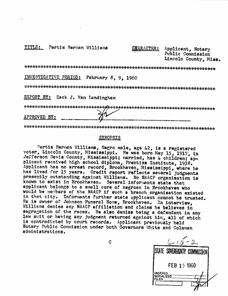 SCR ID # 6-15-0-2-1-1-1