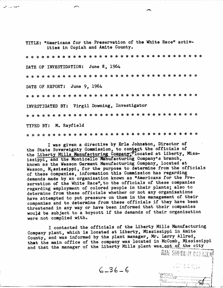 SCR ID # 6-36-0-6-1-1-1