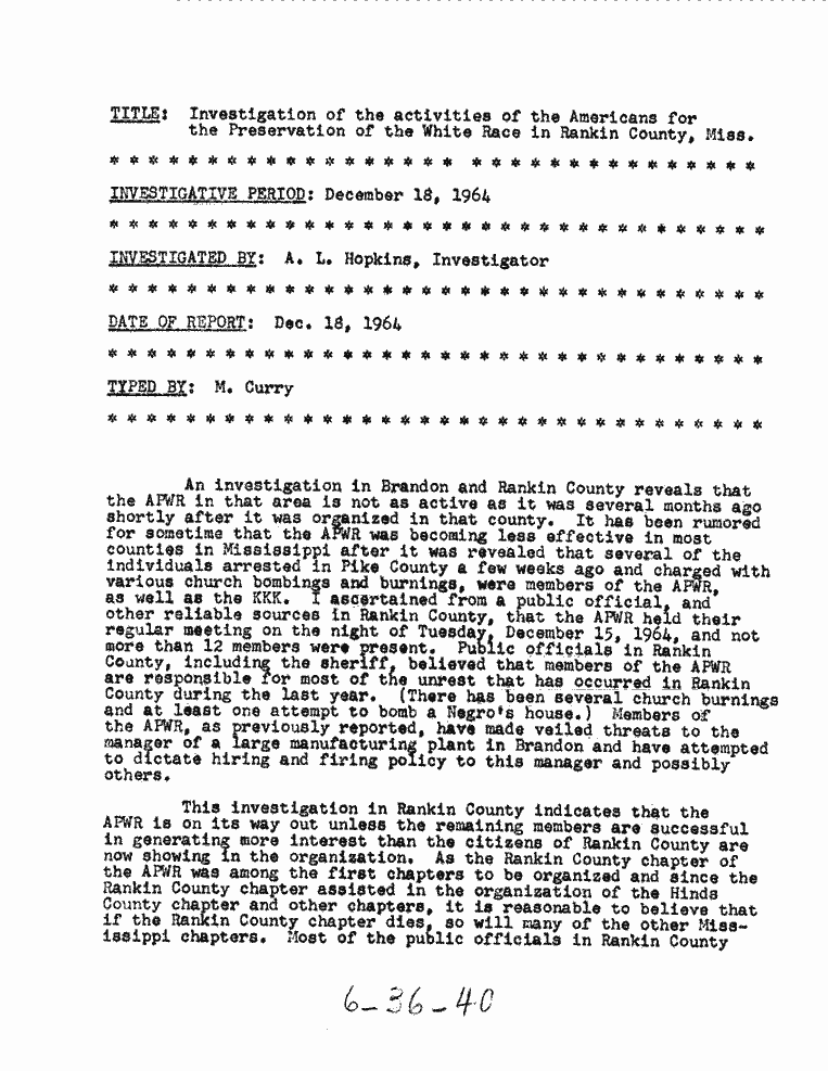 SCR ID # 6-36-0-47-1-1-1