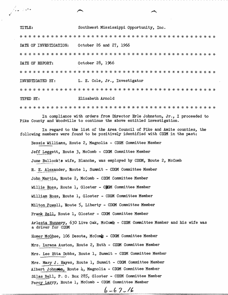SCR ID # 6-67-0-14-1-1-1