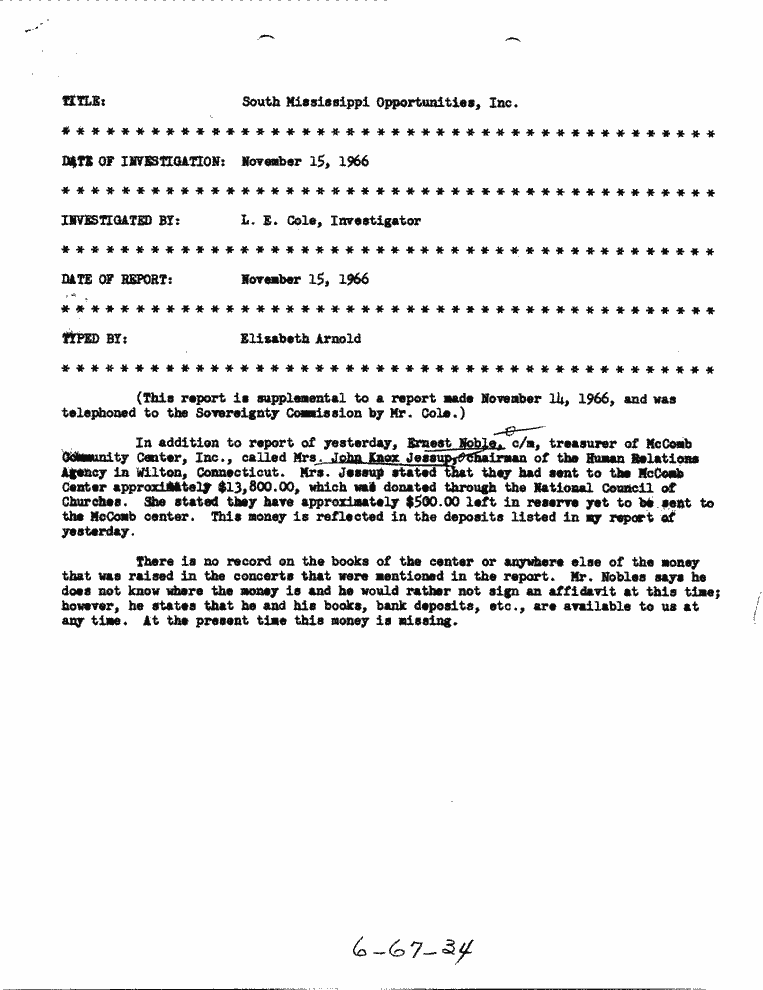 SCR ID # 6-67-0-30-1-1-1