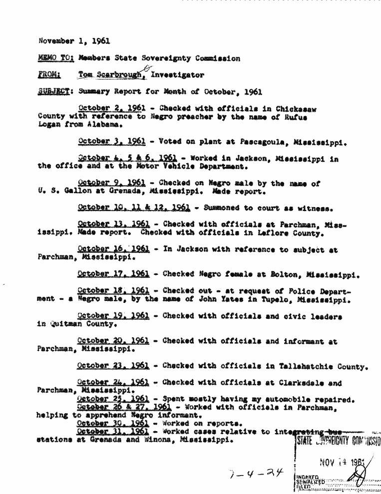 SCR ID # 7-4-0-47-1-1-1