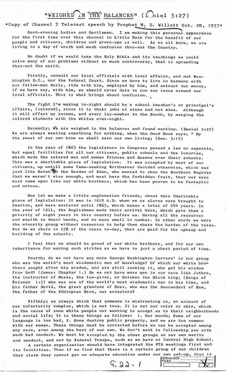 SCR ID # 9-22-0-1-1-1-1