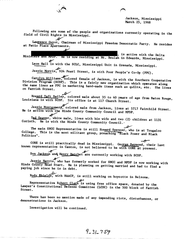 SCR ID # 9-31-7-94-1-1-1